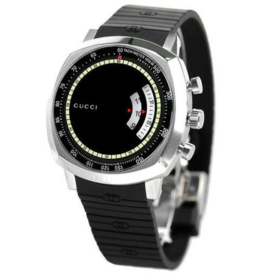 GUCCI  古馳 YA157301 手錶 40mm 黑色面盤 藍寶石鏡面 橡膠錶帶 女錶 男錶