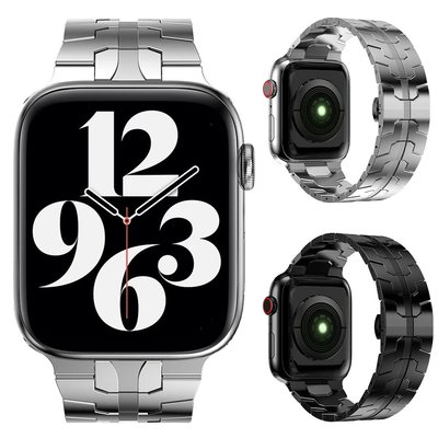 鋼鐵俠錶帶 適用Apple Watch手錶 iwatch s8/ultra/7/6/5/SE 蘋果手錶經典商務男士錶帶