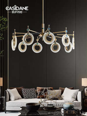 【光環】 吊燈客廳燈北歐簡約餐廳燈設計師創意個性全銅