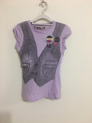 Zara TRF系列薰衣草紫短袖假二件Tee、T-Shirt