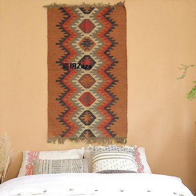 新品梭羅雙樹|基利姆 波西米亞印度手工黃麻地毯 復古床邊毯 進門地墊