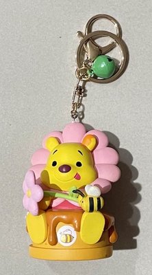 小熊維尼 WINNIE THE POOH 鑰匙圈 吊飾 粉紅花朵 娃娃 玩具 玩偶 公仔 模型 鈴鐺 迪士尼 DISNE