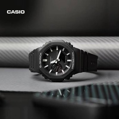 【風口潮流】CASIO 卡西歐 G-Shock GA-2100 黑白配色碳纖維樹酯錶帶 手錶 。X11206