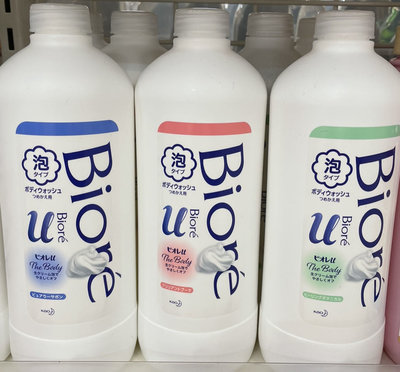 2/6前 日本 Biore 高彈潤沐浴慕絲 清新皂香或優雅花香或自然(450ML)補充包 頁面是單罐價