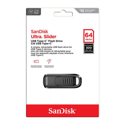 SANDISK Ultra Slider CZ480 64G USB Type-C 隨身碟 300MB/s (SD-CZ480-64G)