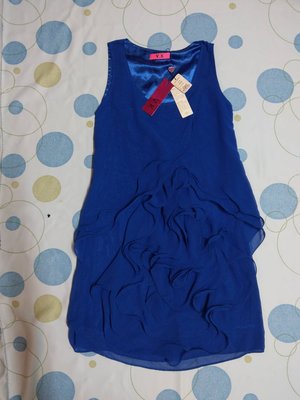 【全新品】《VK 》VK女裝服飾專櫃~寶藍無袖款洋裝~38