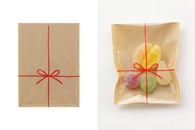 《散步生活雜貨-文具散步》日本製 Midori-CLEAR FACED BAG 透明面 包裝袋(15枚入)S-紅蝴蝶結