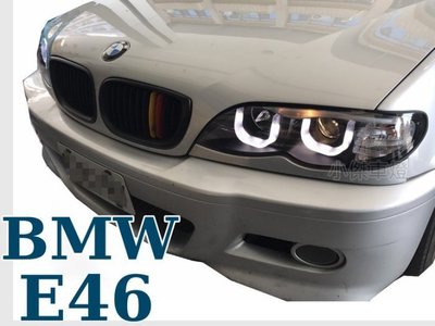 》傑暘國際車身部品《 BMW E46 02 03 04 年4門小改款 U型光柱光圈魚眼大燈 E46大燈