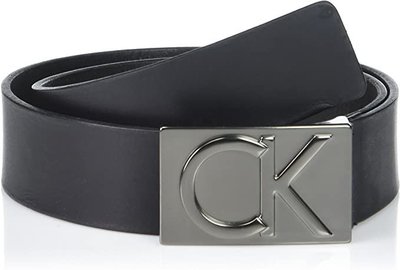 CK專櫃正品◎全新Calvin Klein原廠正品浮凸大CK LOGO百搭真皮皮帶 ◎可附原廠提袋