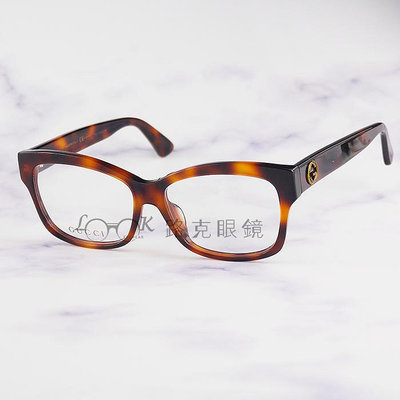 GUCCI 光學眼鏡 雙G 蜜蜂 琥珀 GG0100OA 002