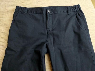 韓國製造 Kanturu 黑色縮口長褲 工作長褲 鬆緊保暖長褲 34 35