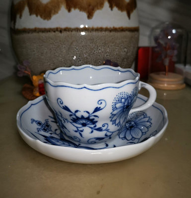 德國MEISSEN梅森藍洋蔥一等咖啡杯碟