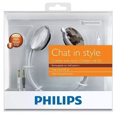 Philips飛利浦 SHM6110U/97後掛耳式 立體聲 耳機麥克風,電腦+手機2用 耳麥 聲控開關;頭戴式 後戴式