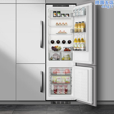 廠家出貨全嵌入式冰箱家用雙門隱藏式整體櫥櫃鑲嵌式超薄家用櫃子定製內嵌式