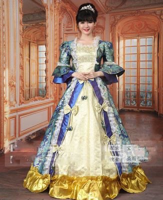 高雄艾蜜莉戲劇服裝表演服*禮服*歐式宮廷貴族禮服-寶藍色*購買價$2000元/出租價$600元