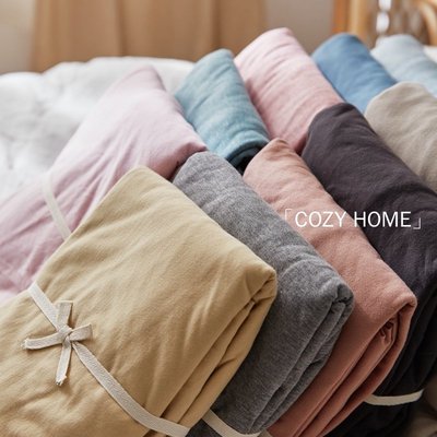 「COZY HOME」天竺棉床包 100%純棉單人/雙人床包 鬆緊帶床包 床墊保護罩 適合裸睡 親膚 透氣吸汗 柔軟舒眠
