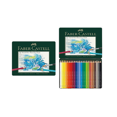【時代中西畫材】德國 Faber-Castell 輝柏 綠色藝術家級 水性色鉛筆 24/36/60色 / 鐵盒裝