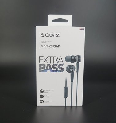 【kiho金紘】SONY 入耳式耳機 MDR-XB75AP 重低音 線控麥克風 絕佳隔音 平輸