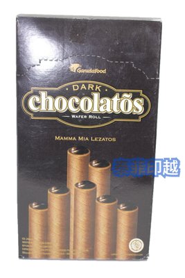 {泰菲印越}   印尼 GarudaFood  巧克力威化捲心酥 巧克力捲心酥 特濃黑巧克力捲心酥