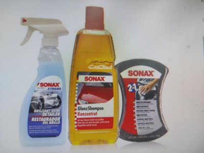 【shich上首創 汽機車百貨】 Sonax 洗車精+BSD封體維護(強撥水)+雙效洗車海綿 優惠合購999元