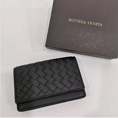 Bottega Veneta (BV) 咖啡配色 編織羊皮 翻蓋名片夾133945