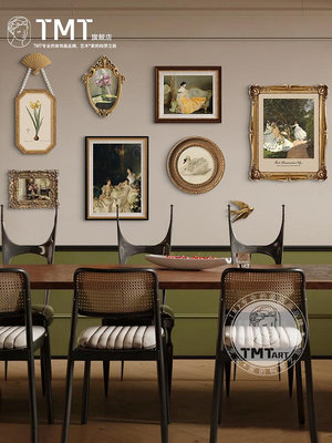 法式中古客廳裝飾畫復古沙發背景墻組合畫歐式新古典餐廳臥室掛畫