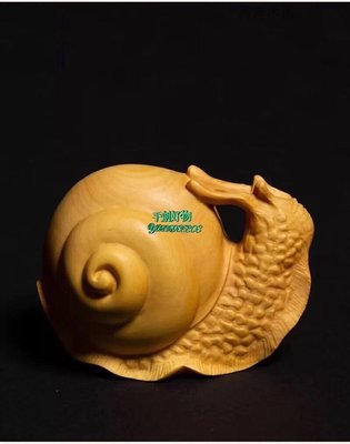 【熱賣下殺價】小葉黃楊木雕蝸牛手把玩件實木雕刻男士文玩茶寵桌面工藝裝飾擺件
