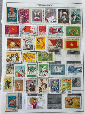 【二手】越南早期郵票一頁 保存很好  先到先得 郵票 信銷票 文玩【雅藏館】-4090