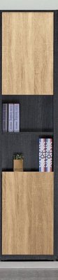 【生活家傢俱】JF-322-5：布拉格1.35尺鐵刀橡木紋二門中空書櫃【台中家具】書架 展示櫃 低甲醛木心板
