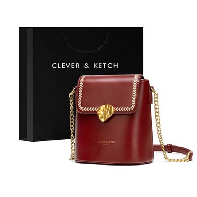 新款 尖貨  現貨Clever&Ketch包包女2022新款時尚小眾高級感單肩斜挎包網紅水桶包