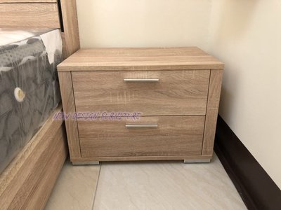 【N D Furniture】台南在地家具-匠心防蛀木心板壓紋雙抽床邊櫃/床頭櫃MC