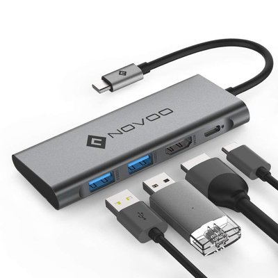 Novoo USB-C 多媒體轉接器 蘋果 Apple 電腦周邊 線材轉接 HDMI USB擴充 【全日空】