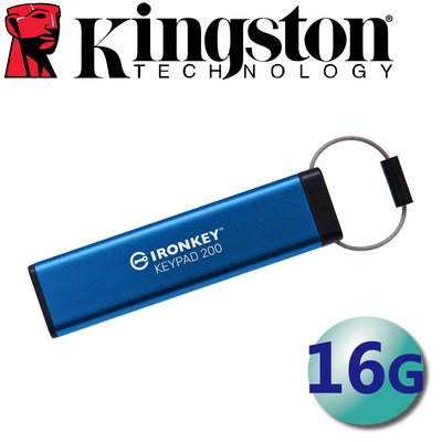 Kingston 金士頓 16G IKKP200 USB3.2 數字鍵加密 隨身碟 16GB