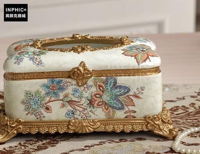 INPHIC-歐式復古奢華紙巾盒美式家居創意抽紙盒裝飾品工藝品-E款_S01870C