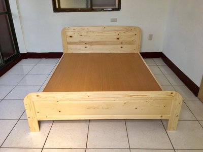 香榭二手家具*全新精品 松木實木5尺雙人床架-床組-雙人床-床底-床箱-排骨床架-二手家具-買賣二手貨-寢具-實木床組