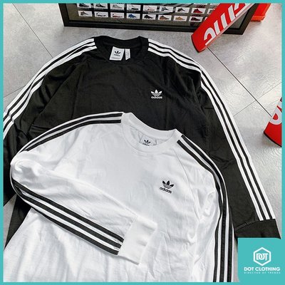 DOT 聚點 Adidas Originals 經典 黑 白 滾邊 三線 DV1560 ED5959 三葉草 薄款 長袖