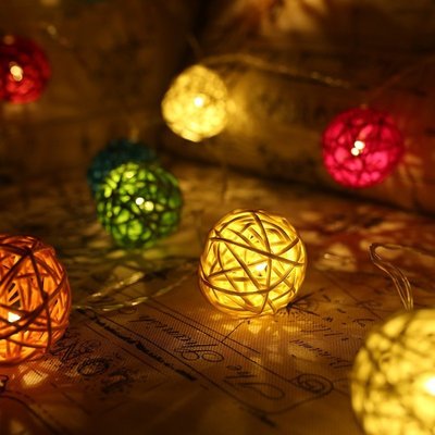 藤球燈 浪漫婚房 裝飾燈 霓虹燈 LED 5米 30燈 繡球燈 珍珠燈 彩球燈 造型燈 聖誕節日 露營 小彩燈 串燈