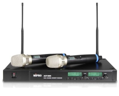 嘉強 MIPRO ACT-880 UHF雙頻道純自動選訊無線麥克風~MU-90電容式音頭~ACT-300B~