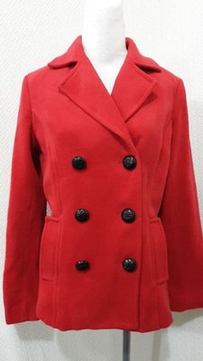 全新❤╮CANTWO紅色毛料双排釦外套