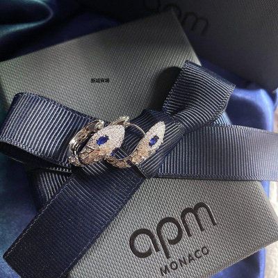 【現貨精選】APM S925銀藍眼靈蛇耳環女蛇設計耳飾耳釘情侶禮物送女友