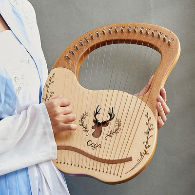 Cega16/19/21/24弦萊雅琴小型豎琴里拉琴箜篌初學者簡單易學樂器