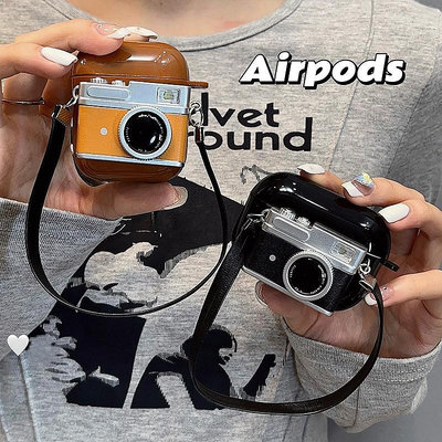 日韓閃光照相機適用于蘋果AirPods3/2/1代保護套蘋果三代耳機收納盒airpods pro2二代硅膠軟殼帶掛繩