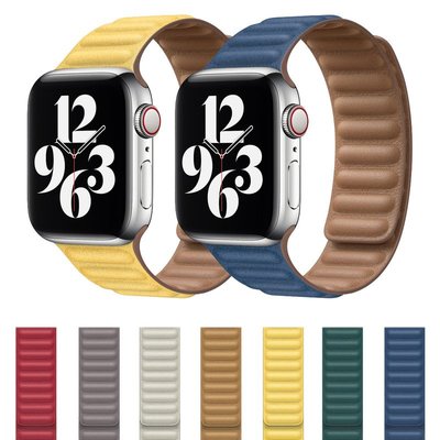適用於蘋果手錶6代 錶帶蘋果真皮錶帶apple watch123456代皮製鍊式錶帶