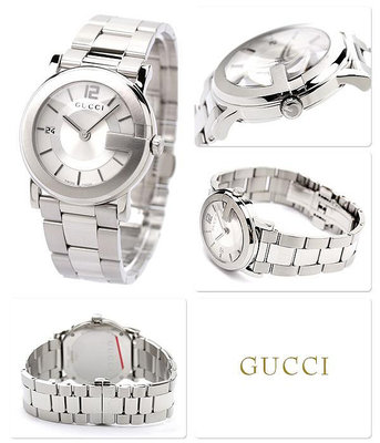 GUCCI YA101406 古馳 手錶 36mm 銀白色面盤 不鏽鋼錶帶 男錶 女錶