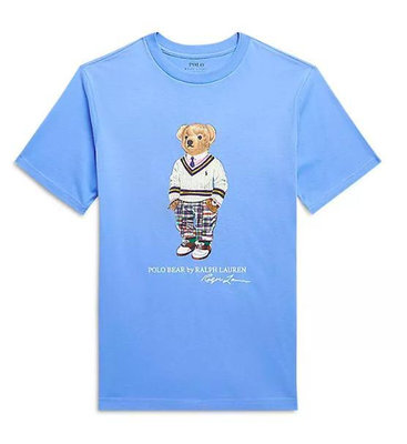 Ralph Lauren POLO 限量polo熊 青年款 印花 T恤 現貨 天空藍色 美國姐妹屋