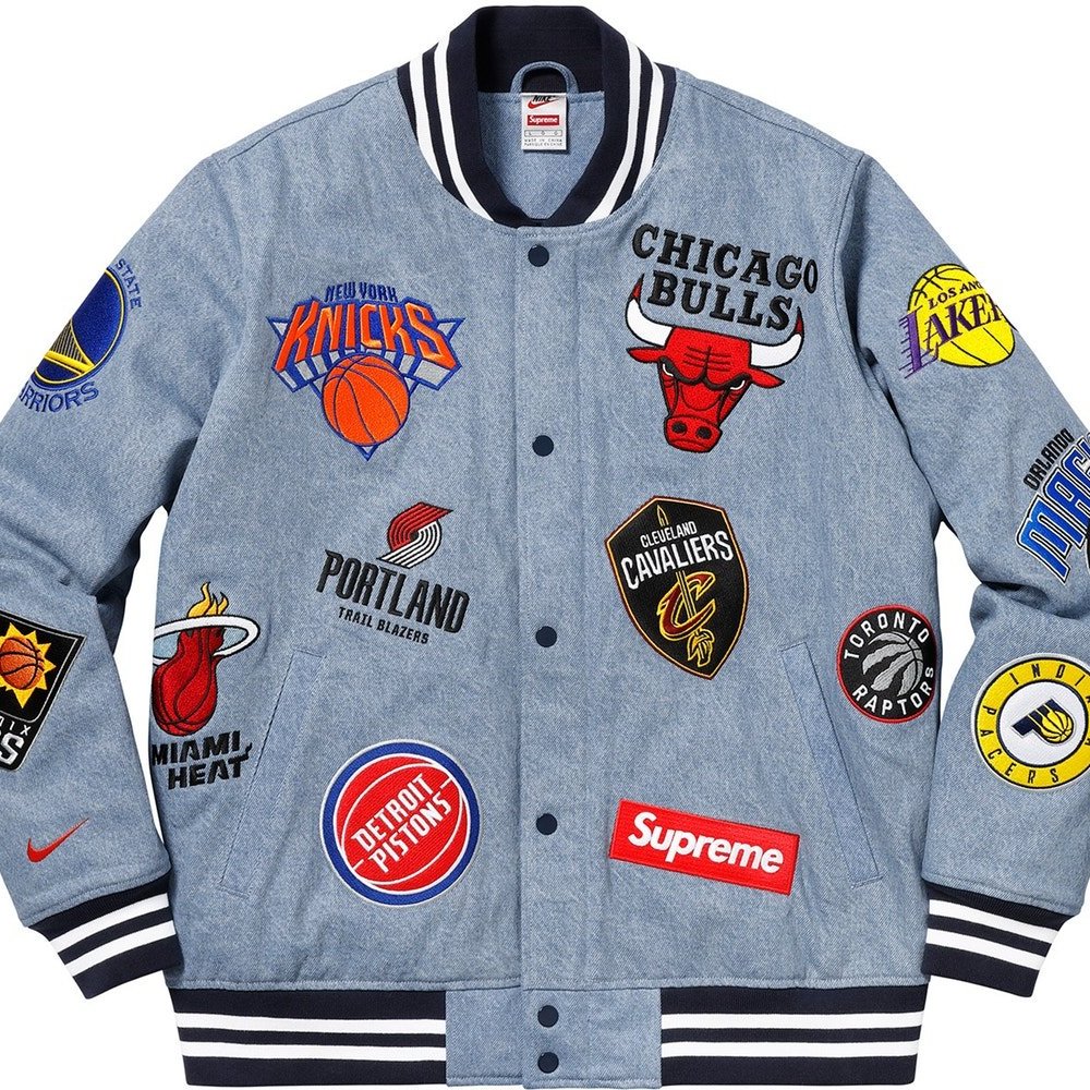 Rush Kingdom」代購Supreme Nike/NBA Teams Warm-Up Jacket 單寧外套