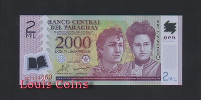 【Louis Coins】B272-PARAGUAY--2009巴拉圭塑膠鈔票2.000 Guaranies (640)
