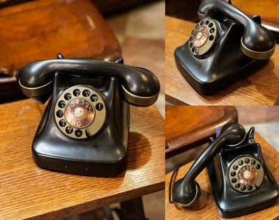 1940s丹麥哥本哈根古董電木黃銅轉盤式電話 #123082