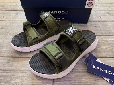 塞爾提克~福利品 英國袋鼠 KANGOL 男生 女生 拖鞋 雙槓 可調 SLIPPER 厚底舒適 防滑EVA