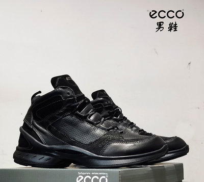 新款 ECCO biom 男 自然律動 高筒款 健步鞋 休閒鞋 ECCO戶外鞋 真皮男鞋 無鉛PU 輕便款 柔軟高彈